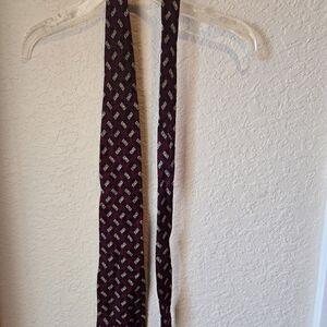 Dior Burgundy and Blue Patterned Tie